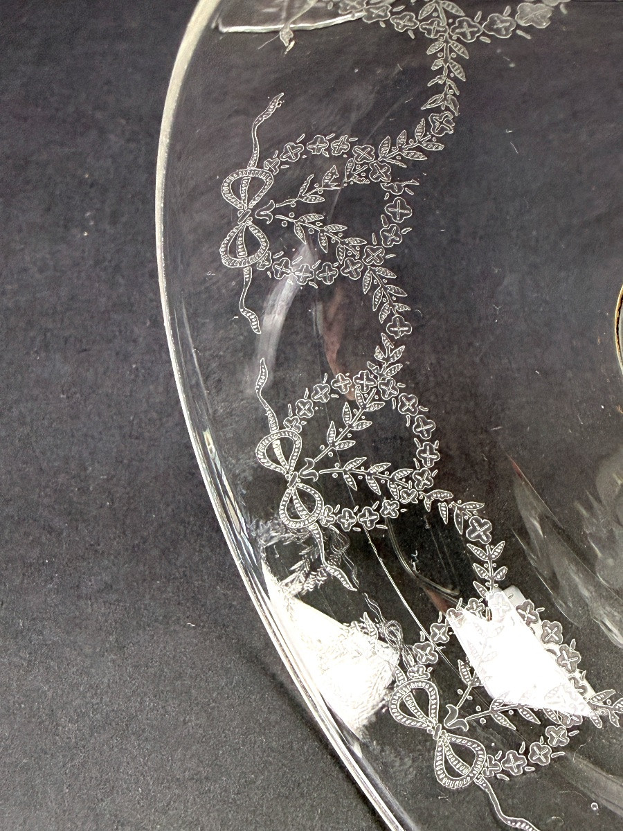 Suite Of 6 Engraved Crystal Champagne Glasses-photo-2