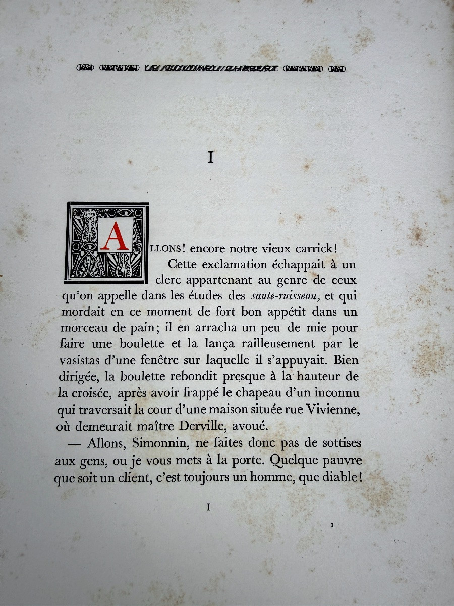 BALZAC   Le Colonel Chabert - Georges Briffaut éditeur 1929, illustré par Fernand Hertenberger-photo-1