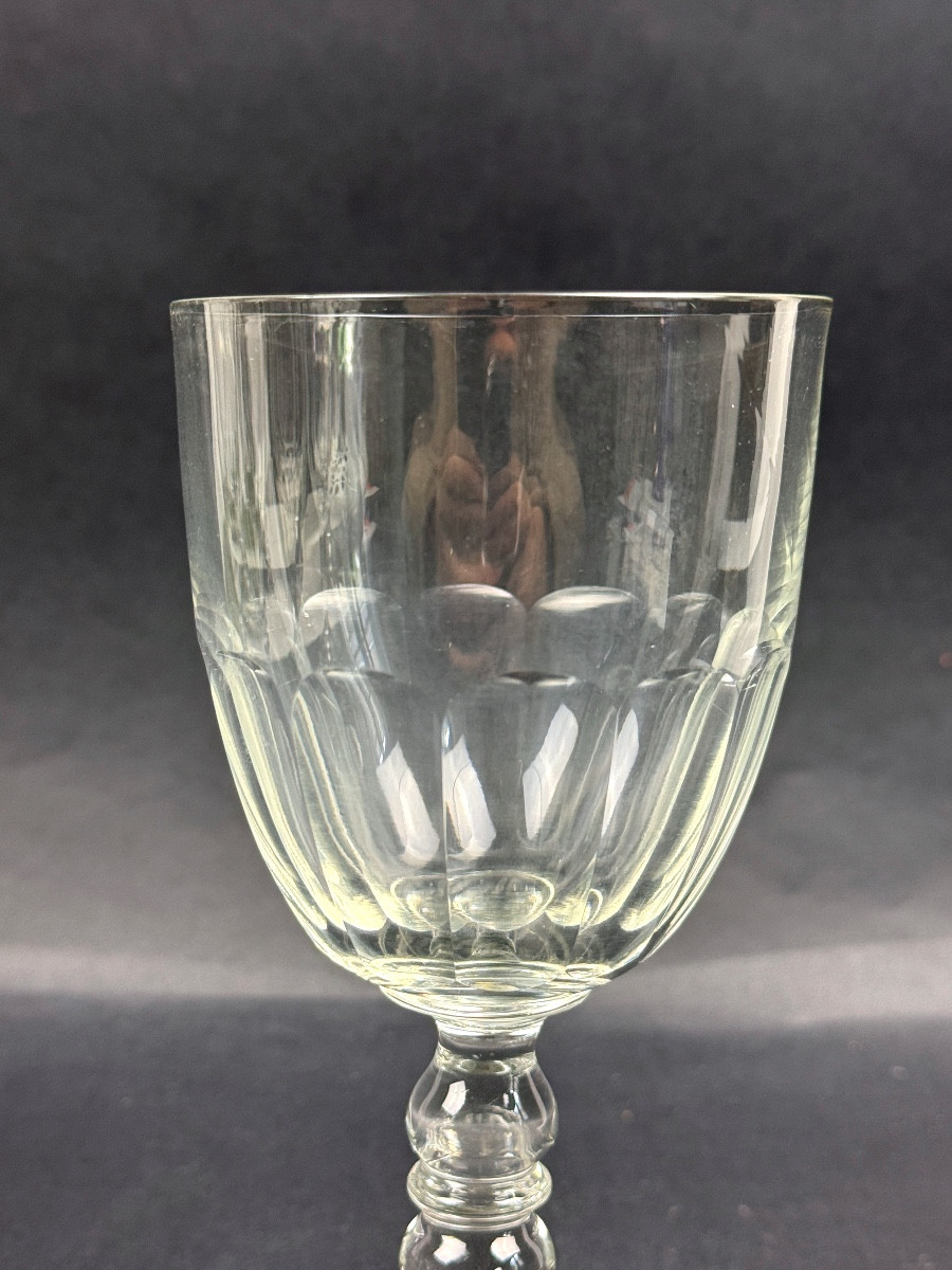 Suites Of 6 Flat Ribbed Water Glasses 19th Century-photo-1