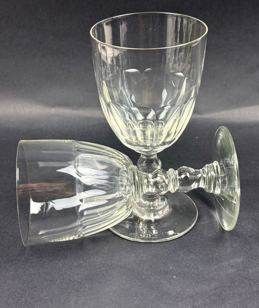 Suite de 6 verres à eau côtes plates 19ème lot n°2