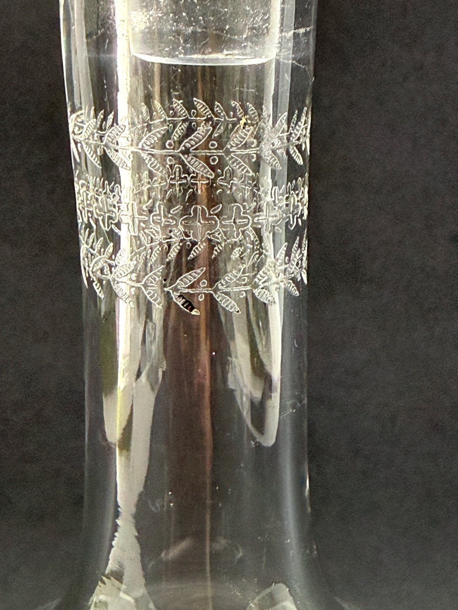 Carafe en cristal gravé fin 19ème début 20ème-photo-4