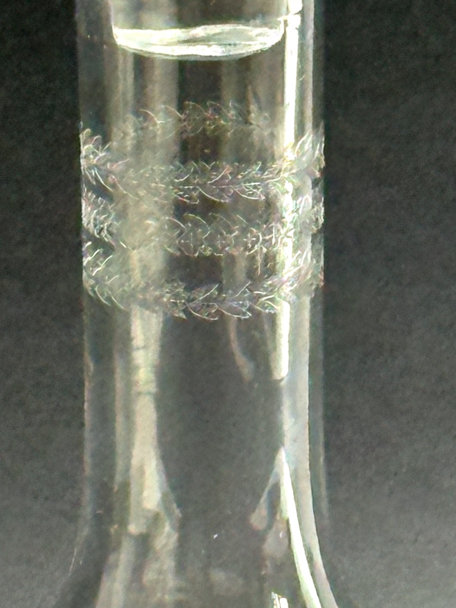 Carafe en cristal gravé fin 19ème début 20ème taille n°2-photo-3
