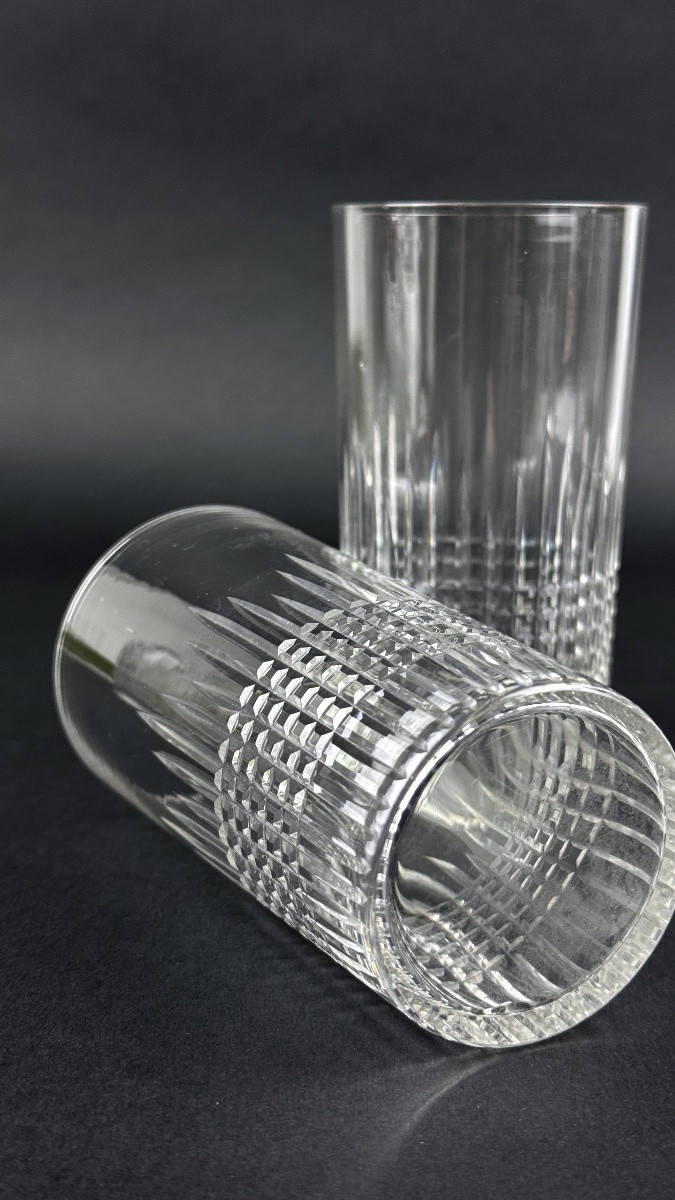 Baccarat, Suite Of 8 Mug Glasses, Long-drink Model Nancy-photo-2