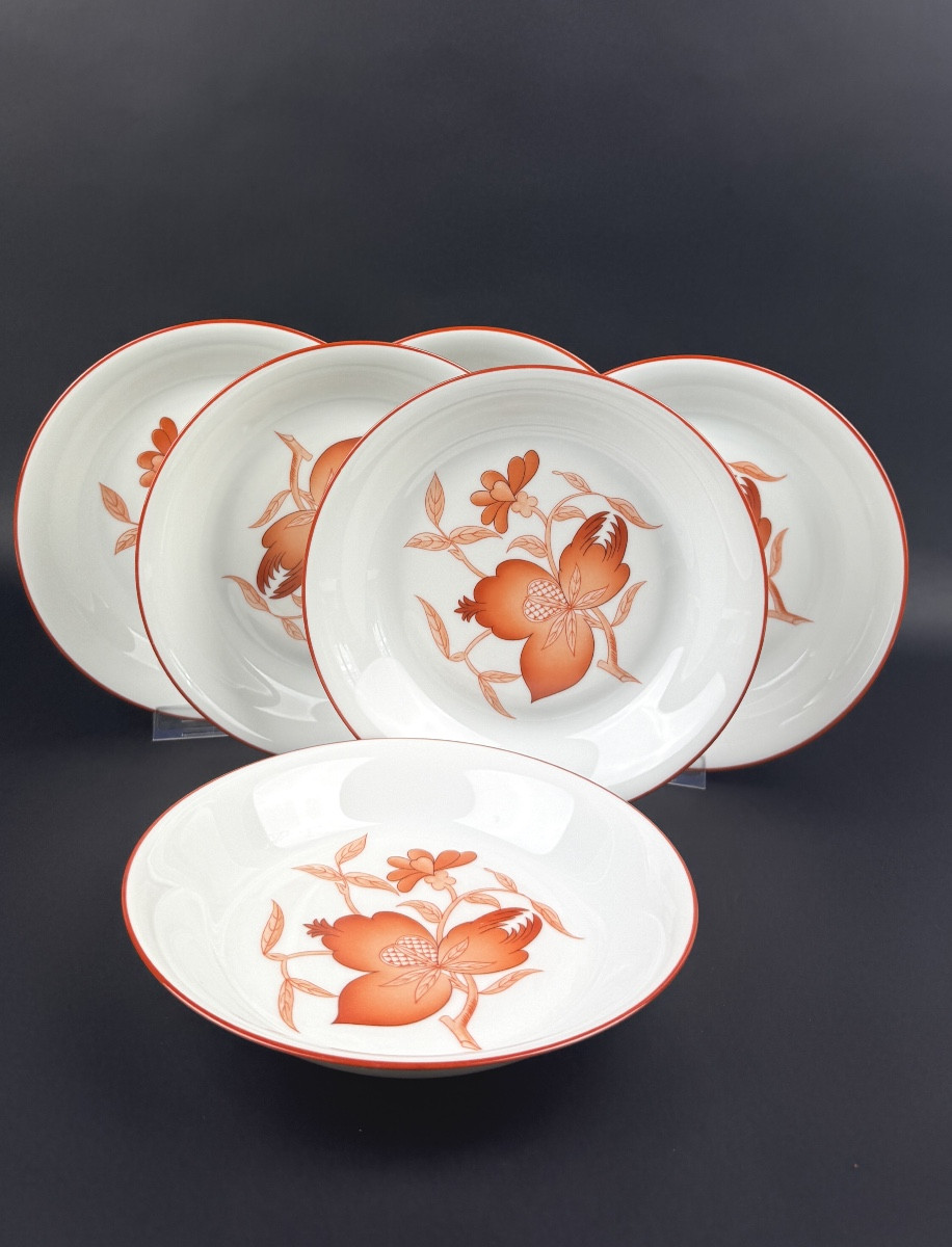 Haviland, modèle Sou-Tcheou suite de 6 assiettes à soupe