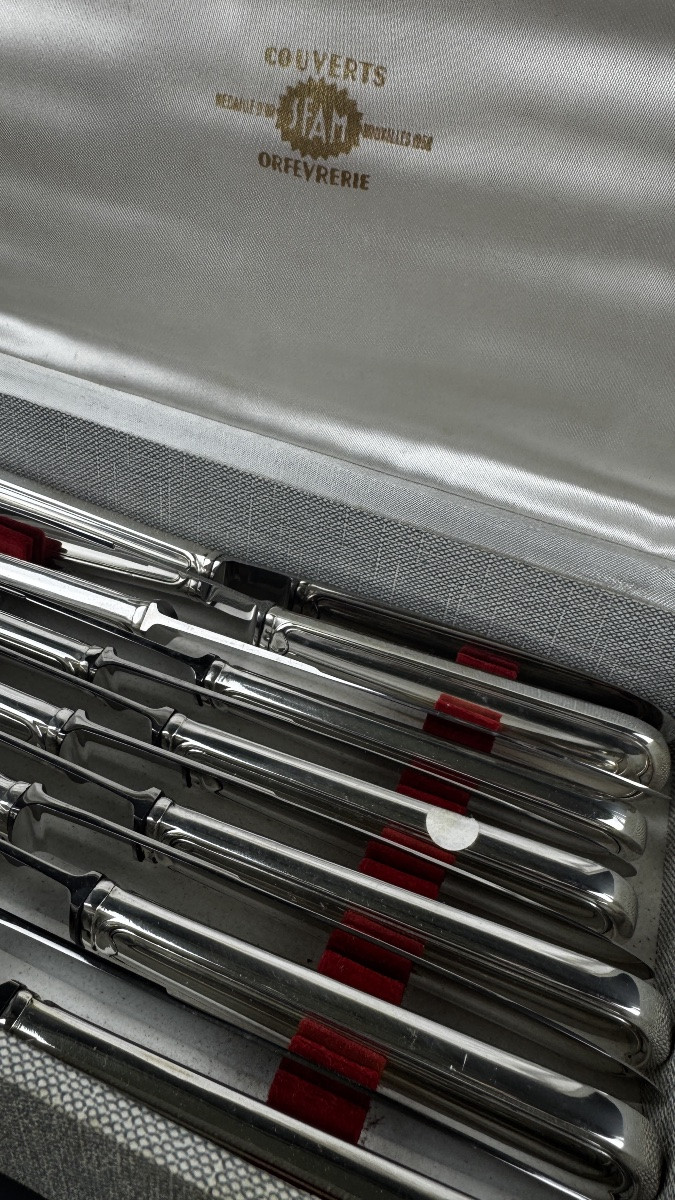 Coffret de 24 couteaux en métal argenté SFAM, modèle filet-photo-3