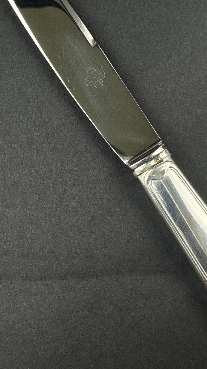 Coffret de 24 couteaux en métal argenté SFAM, modèle filet-photo-2