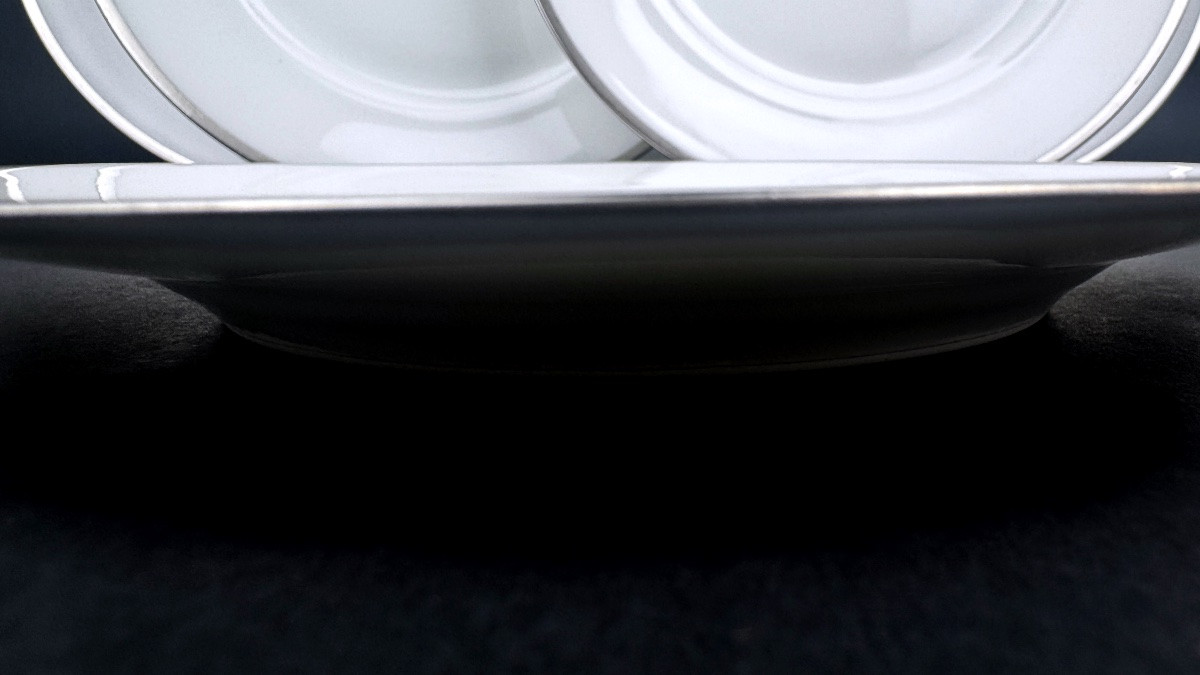 Raynaud, Fontainebleau Platine, Suite Of 6 Wing Plates 25 Cm-photo-3