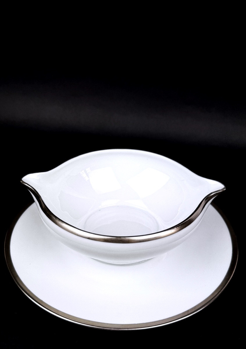 Raynaud, Fontainebleau Platine, une saucière et deux raviers-photo-4