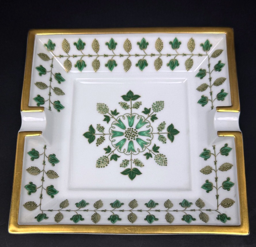 Haviland Limoges, Large Porcelain Ashtray Model Matignon-photo-3