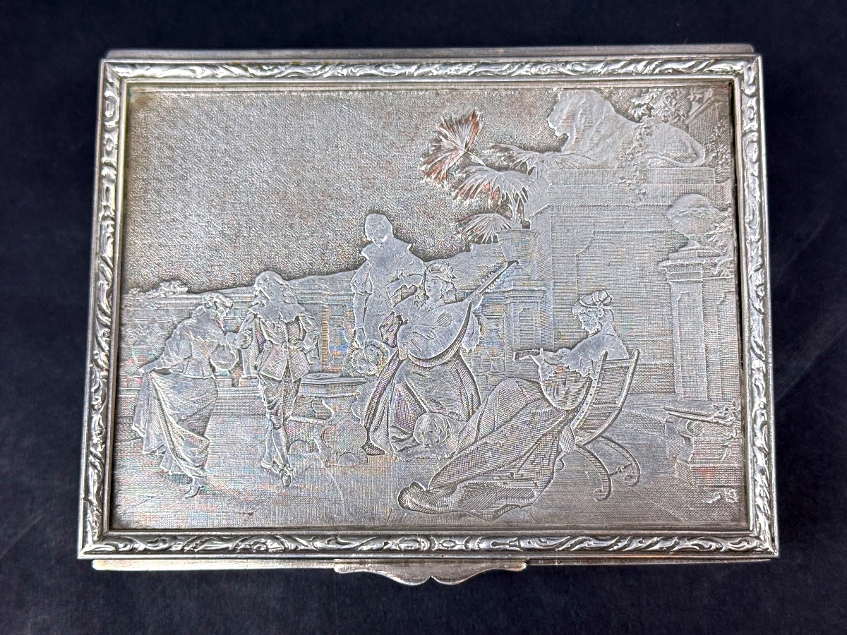 Boîte, coffret à bijoux en cuivre argenté-photo-2