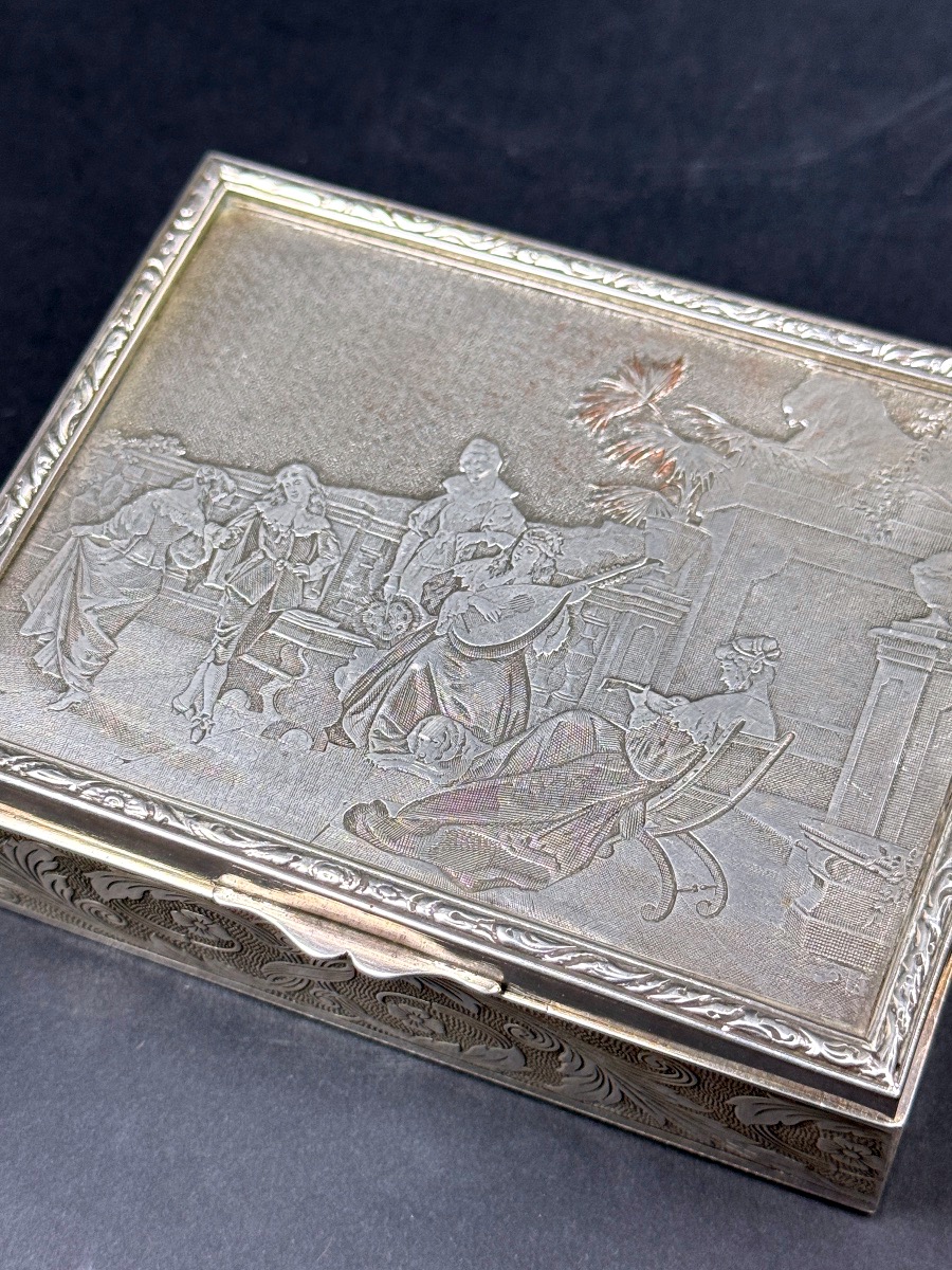 Boîte, coffret à bijoux en cuivre argenté-photo-1