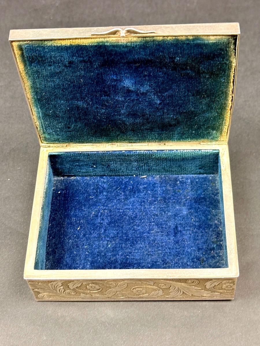 Boîte, coffret à bijoux en cuivre argenté-photo-4