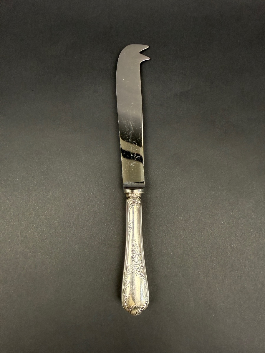 Christofle,  couteau de service à  fromage  en métal argenté modèle Marly