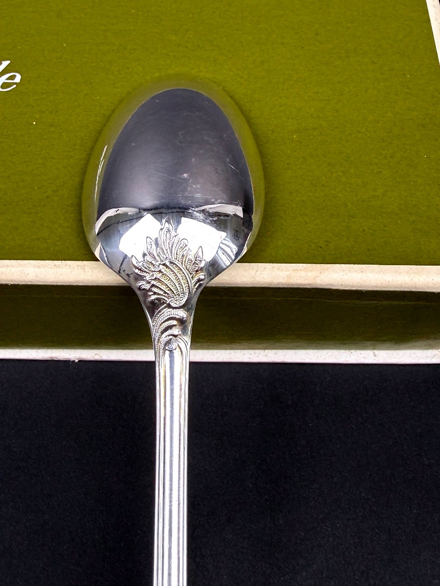 Christofle, Set Of 6 Silver-plated Soda And Jam Spoons, Marly Model-photo-2