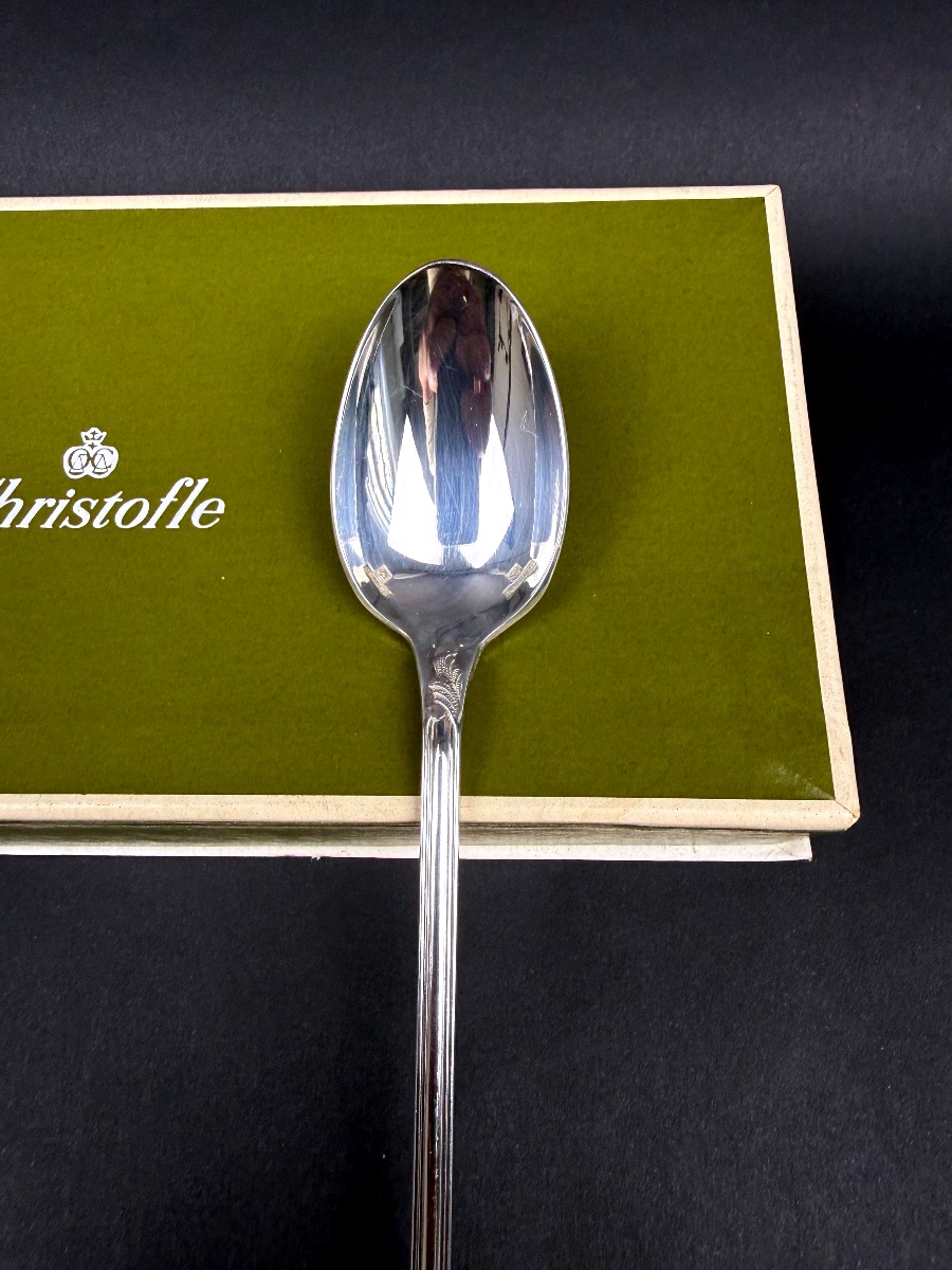 Christofle, Set Of 6 Silver-plated Soda And Jam Spoons, Marly Model-photo-3