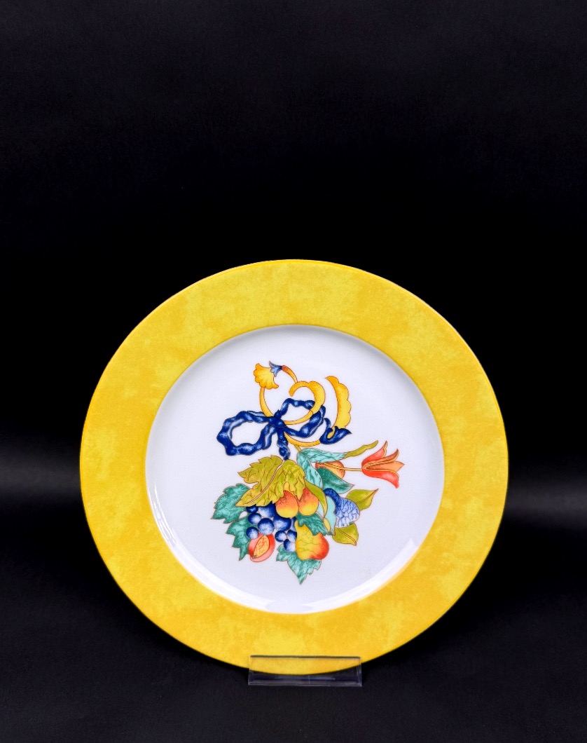 Bernardaud, suite de 6 assiettes à dessert modèle Borghèse taille 2-photo-2