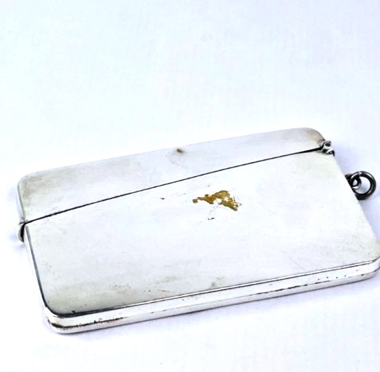 Etui porte cartes en argent massif anglais 1928-photo-1