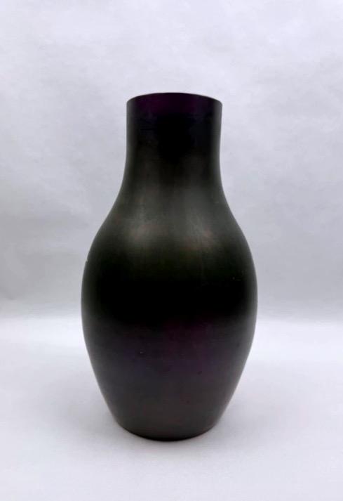 Ferdinand Von Poschinger, grand vase en verre irisé à  décor émaillé-photo-3