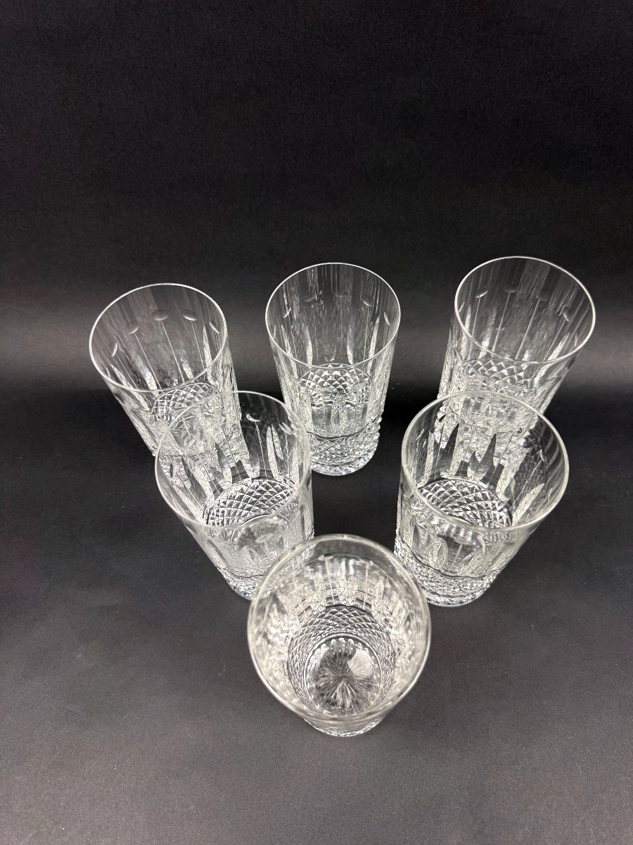 Saint-Louis modèle Tommy, suite de 6 chopes 13 cm-photo-2
