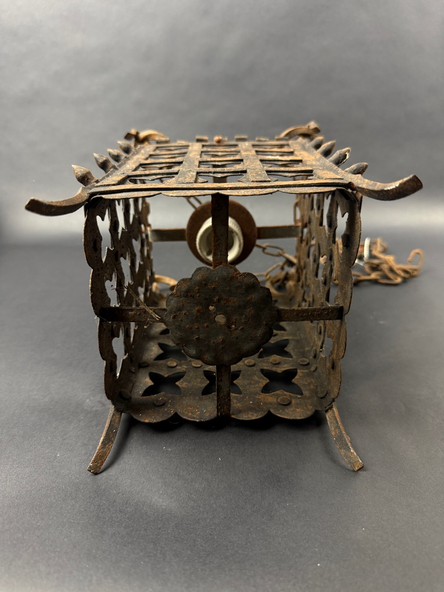Antique Small Wrought-iron Lantern-photo-1