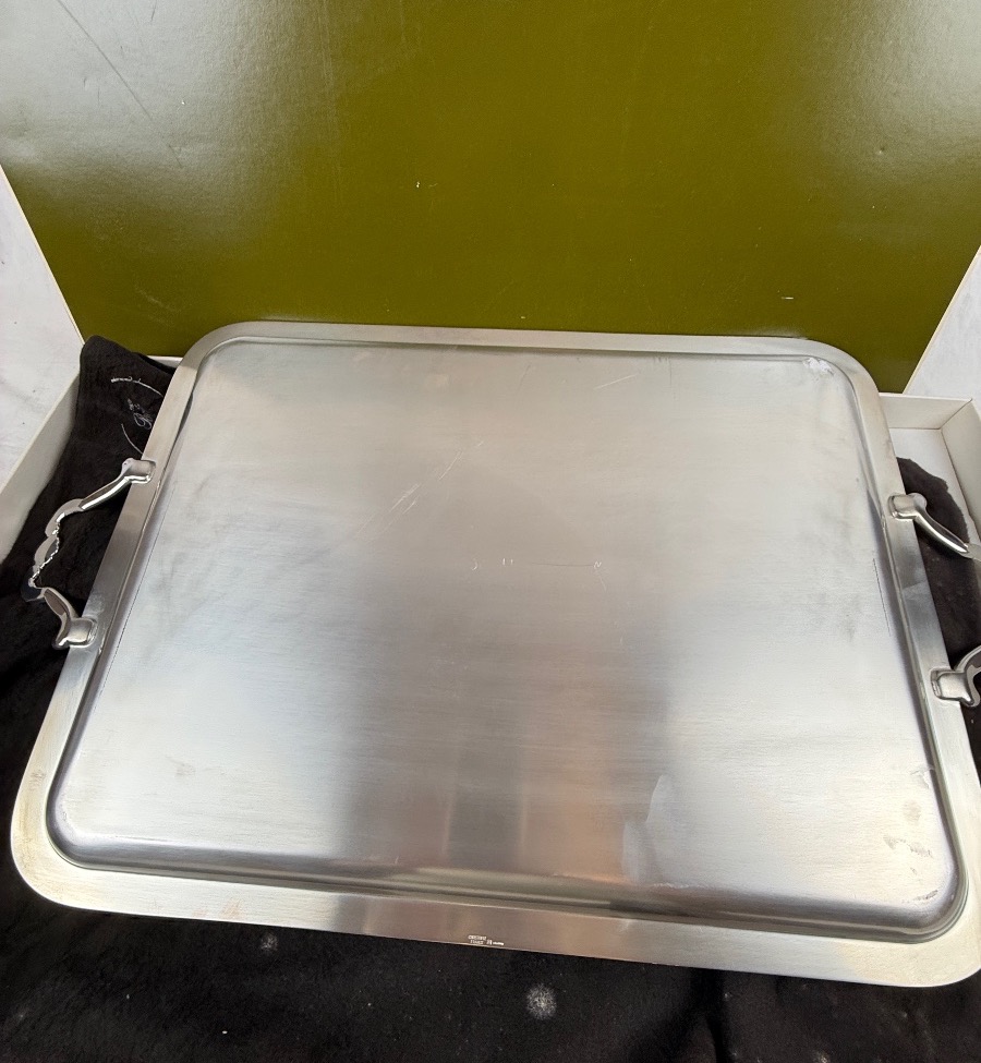 Christofle, Large Serving Tray In Silver-plated Metal With A Shell Motif-photo-3