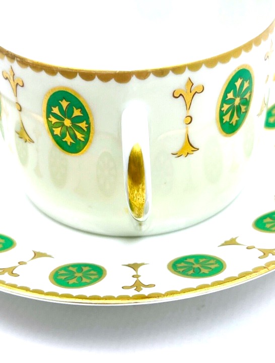Paris Porcelain, Set Of 6 Teacups And A Milk Pitcher, “médaillon Louis XVI” Model-photo-3