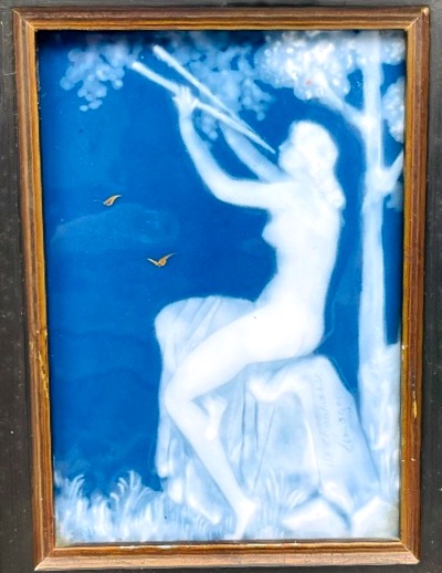 Marcel Chaufriasse, plaque en porcelaine de Limoges encadrée