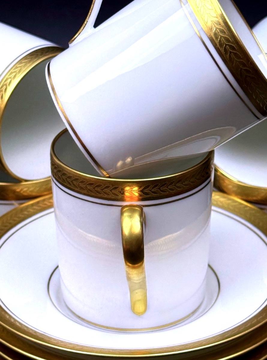 Former Royal Factory Of Limoges, Set Of 6 Coffee Cups-photo-2