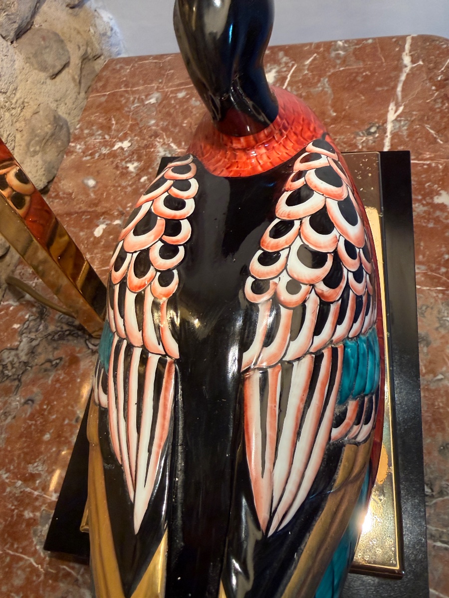 Lampe canard en porcelaine Manifactura Porcellane Artistiche Florence -photo-3
