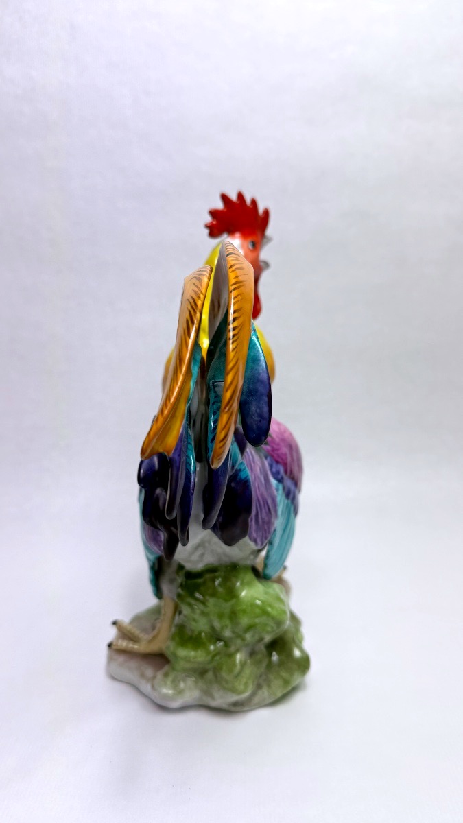 Limoges, grand coq en porcelaine d'art-photo-4
