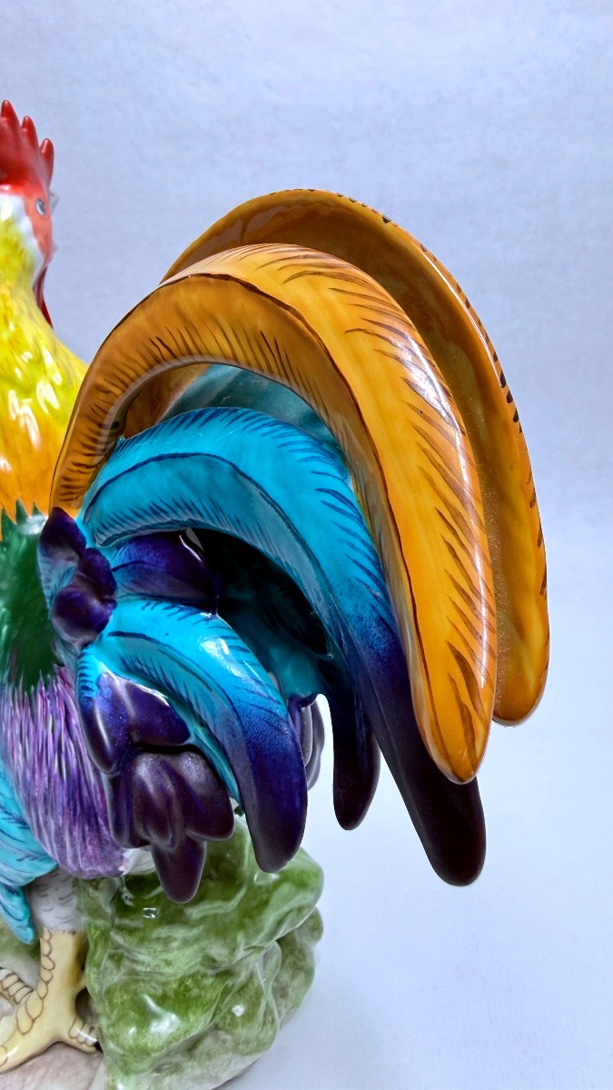 Limoges, grand coq en porcelaine d'art-photo-5