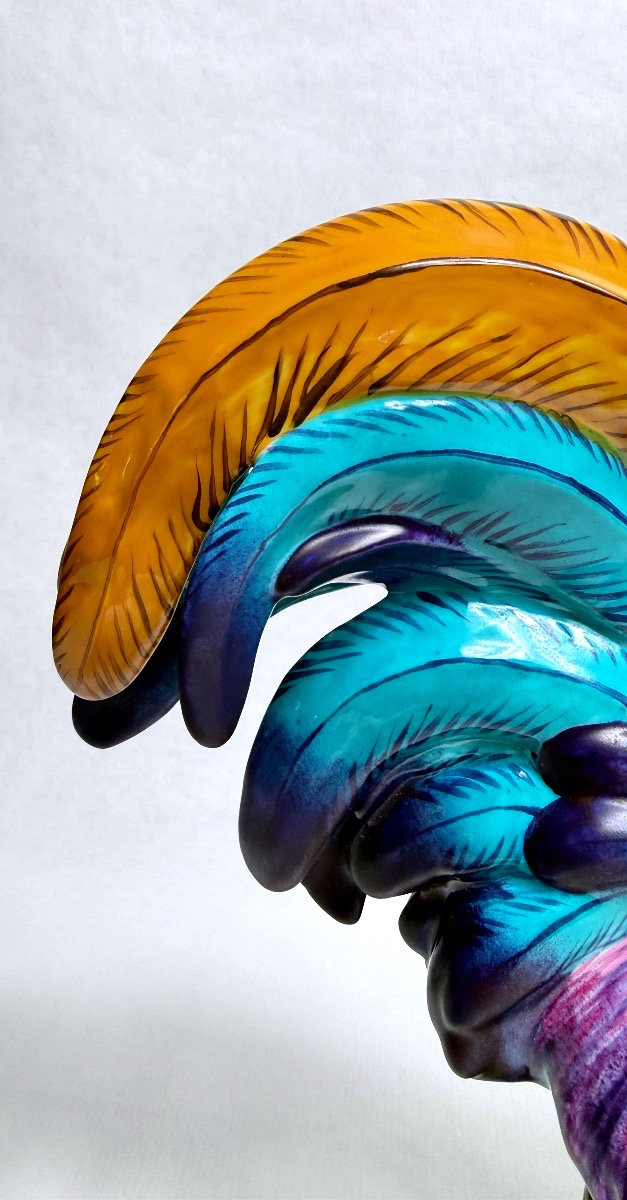 Limoges, grand coq en porcelaine d'art-photo-7