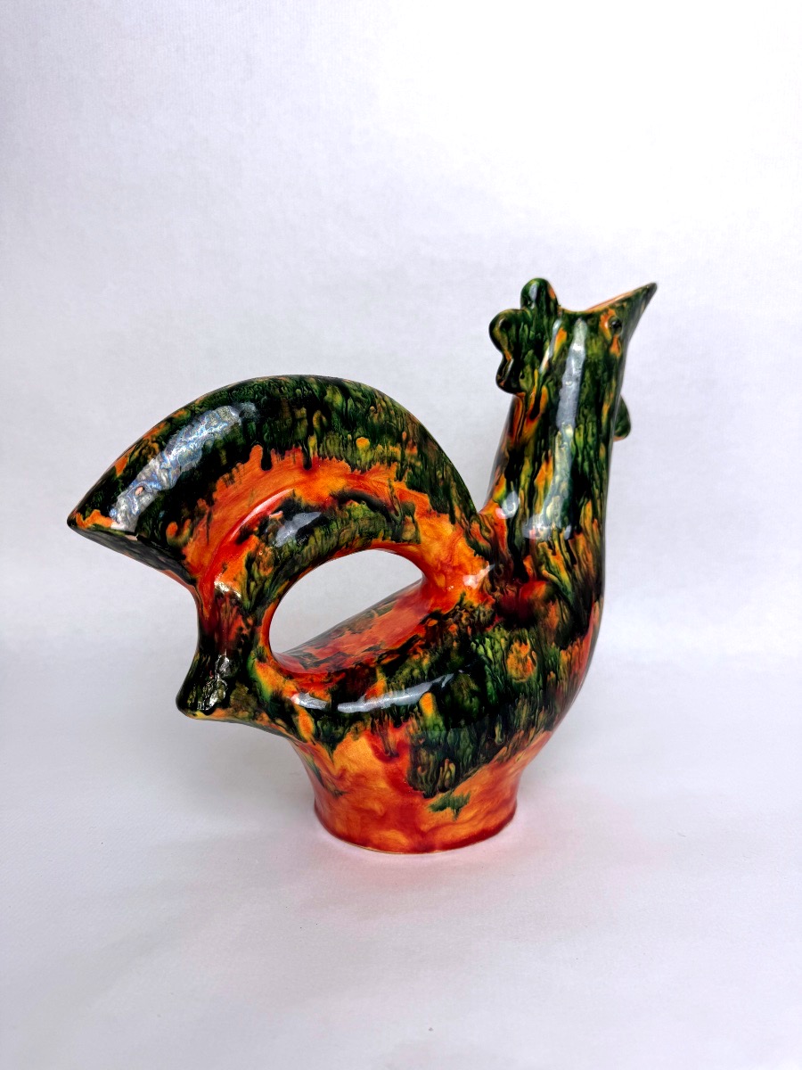 Agnès Bonnet, Escalas Ceramics, Zoomorphic Pitcher, Rooster, Circa 1960-photo-3