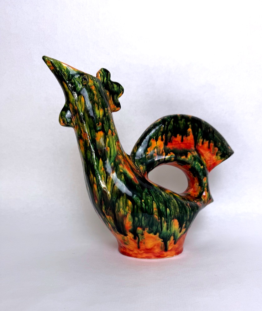 Agnès Bonnet, Escalas Ceramics, Zoomorphic Pitcher, Rooster, Circa 1960