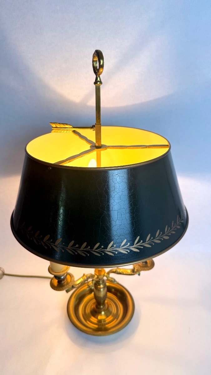 Lampe bouillotte en bronze style Empire, à variateur d'intensité-photo-2