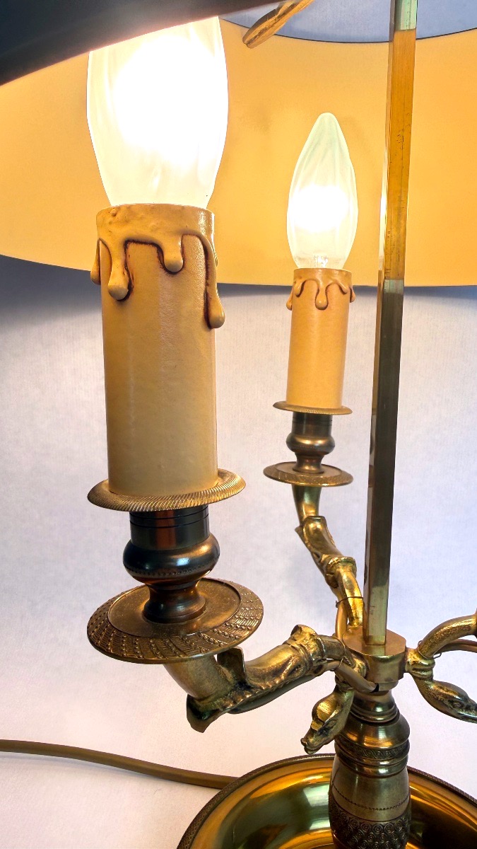 Lampe bouillotte en bronze style Empire, à variateur d'intensité-photo-4