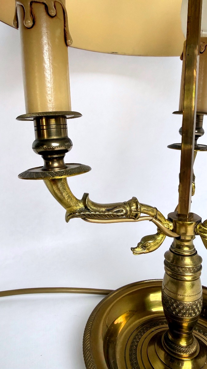 Lampe bouillotte en bronze style Empire, à variateur d'intensité-photo-1
