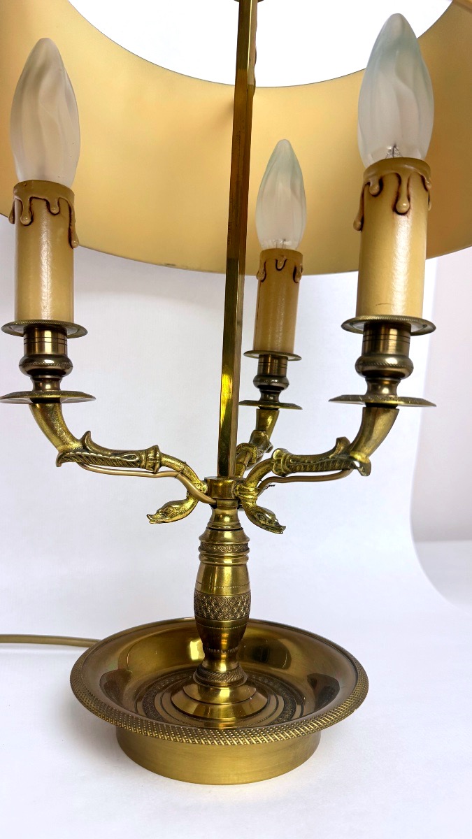 Lampe bouillotte en bronze style Empire, à variateur d'intensité-photo-2