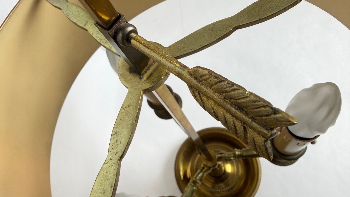Lampe bouillotte en bronze style Empire, à variateur d'intensité-photo-4