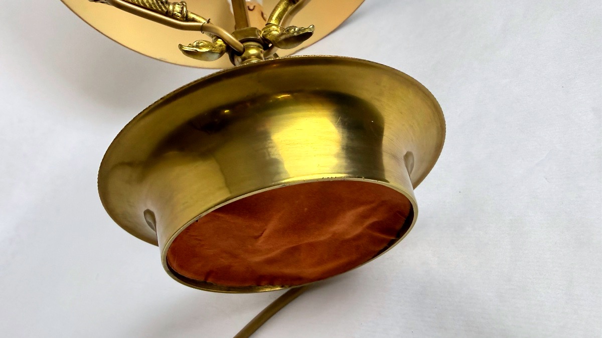 Lampe bouillotte en bronze style Empire, à variateur d'intensité-photo-5