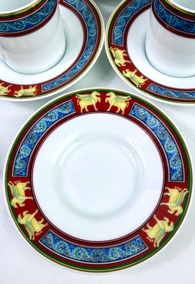 Raynaud, Limoges Porcelain, Set Of Six Pégase-style Coffee Cups-photo-1