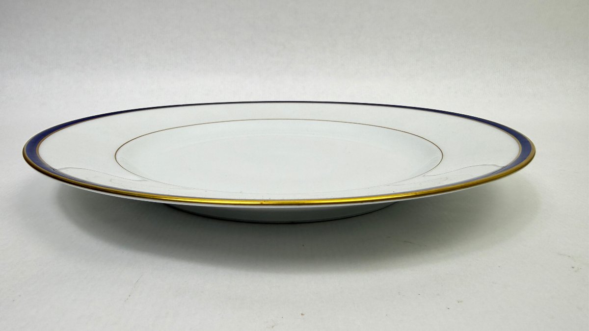Chastagner Limoges – 45-piece Tableware Set In Oven Blue And Gold-photo-8
