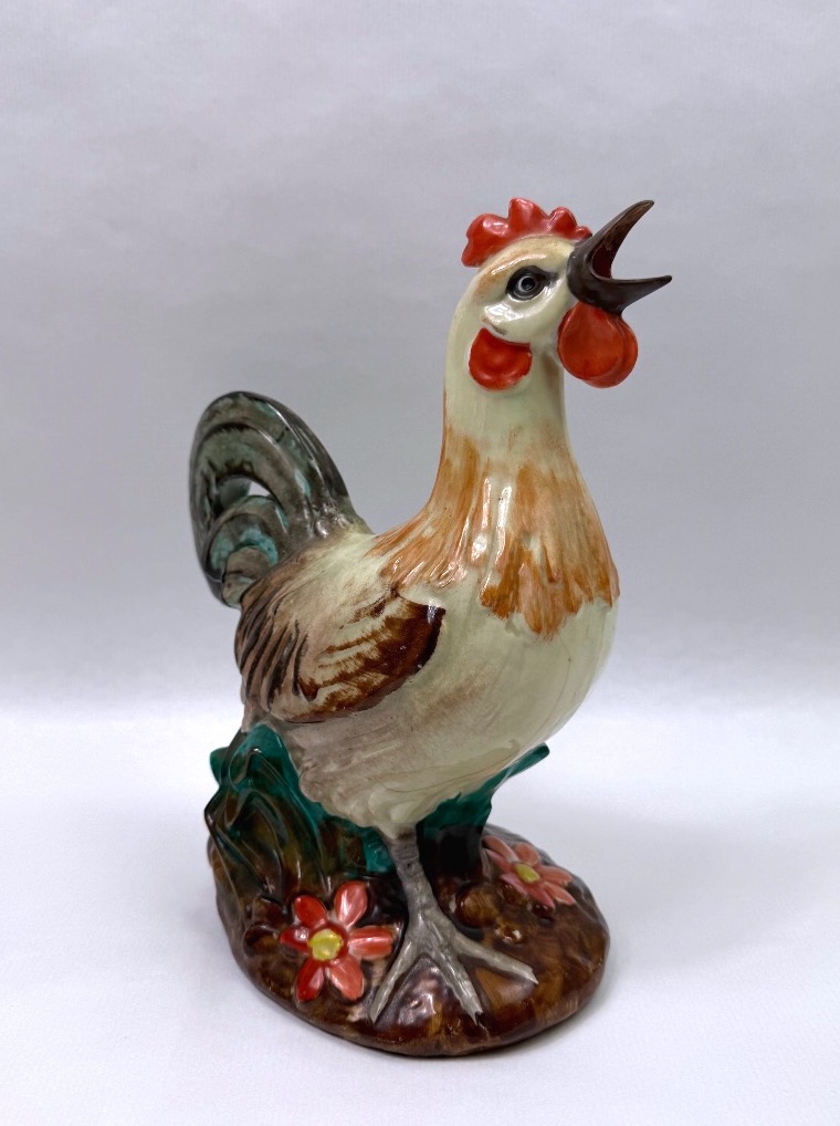 Coq publicitaire en porcelaine de Limoges pour P. Bardinet spiritueux