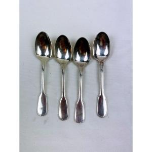Suite De 4 Cuillères à Moka Christofle Modèle Versailles