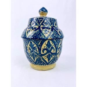 Butter Pot, Jobbana In Earthenware From Fez, Morocco Circa 1920