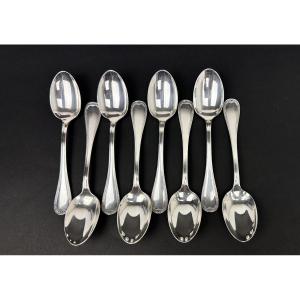 Christofle, Malmaison Model, Set Of 8 Coffee Spoons (13.5 Cm)