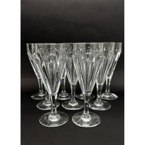 Baccarat, Set Of 9 Champagne Flutes, Duchess Of Dino Model