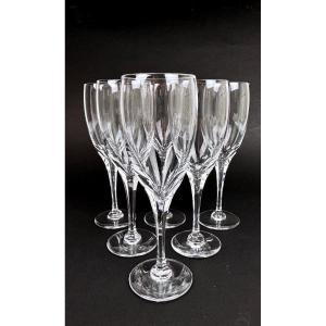 Lalique Set Of 6 Tuileries Model Champagne Flutes