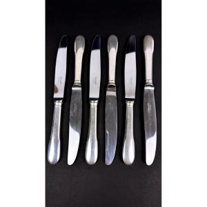 Set Of 6 Christofle Cluny Table Knives
