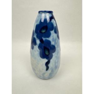 Tharaud Limoges – Vase bleu décor flambé n°4